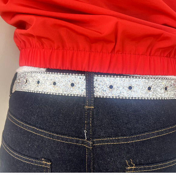 Y2k 2000s silver star rhinestone crystal grunge goth emo punk belt - Picture 4 of 8